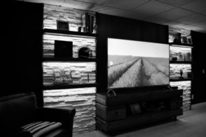 remodeled basement television area