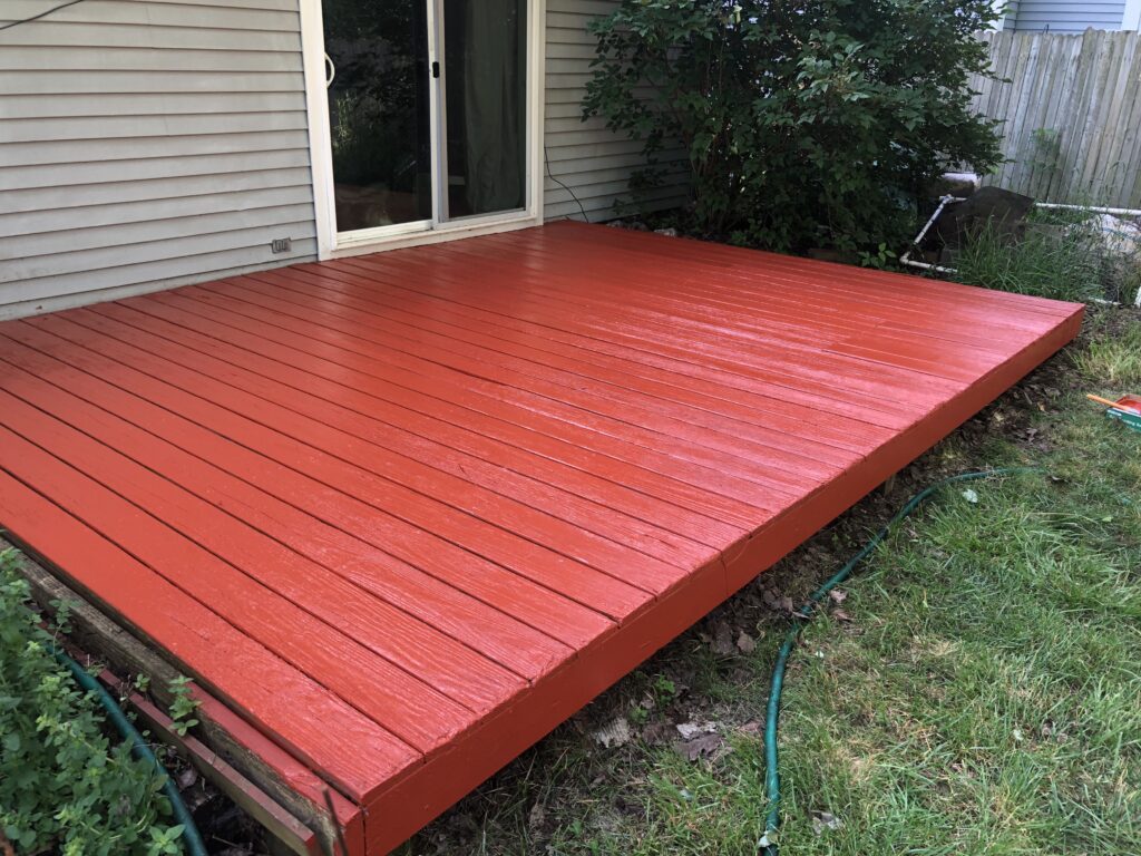 deck painting job completed in Saline, MI, by our deck craftsmen