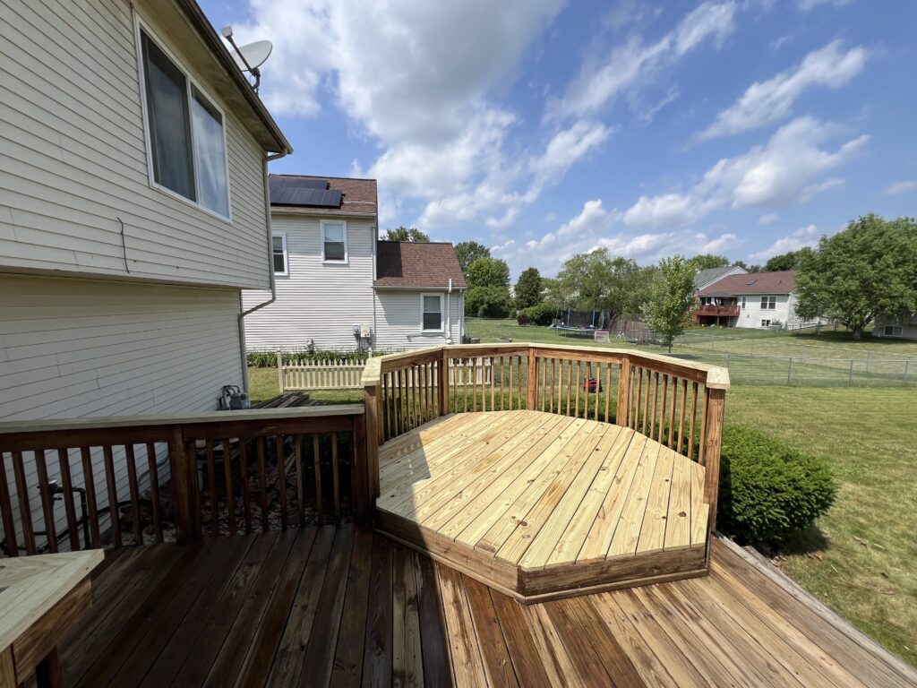 completed deck add-on finish for a Saline, MI, home