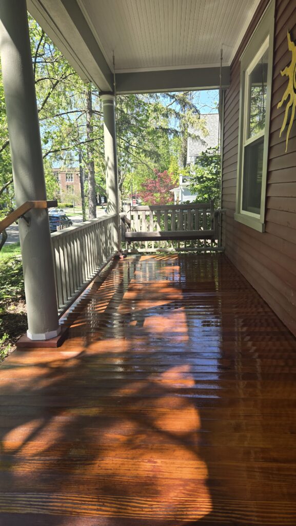 new wood decking installed by our craftsmen on a home porch