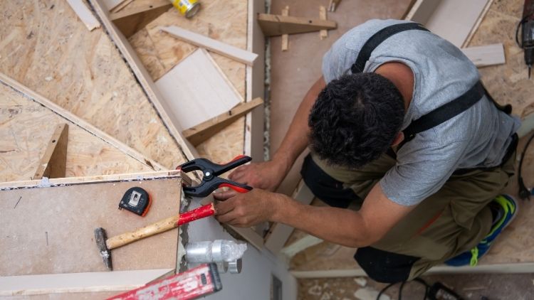arpenter Installing Wooden Stairs
