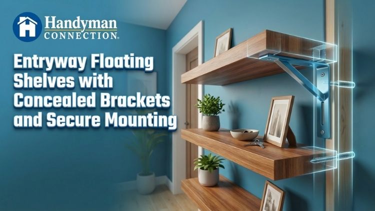 Entryway Floating Shelves with Concealed Brackets and Secure Mounting