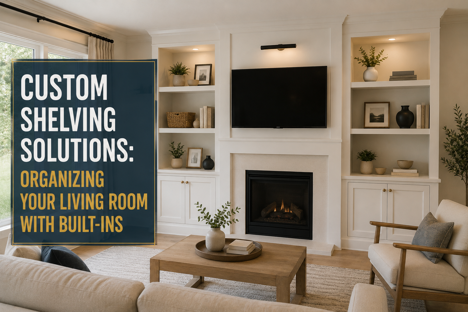Custom Shelving Solutions: Organizing Your Living Room with Built-Ins