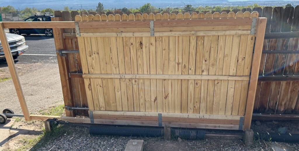 brand new fence gate installed by our craftsmen in Sandy, UT