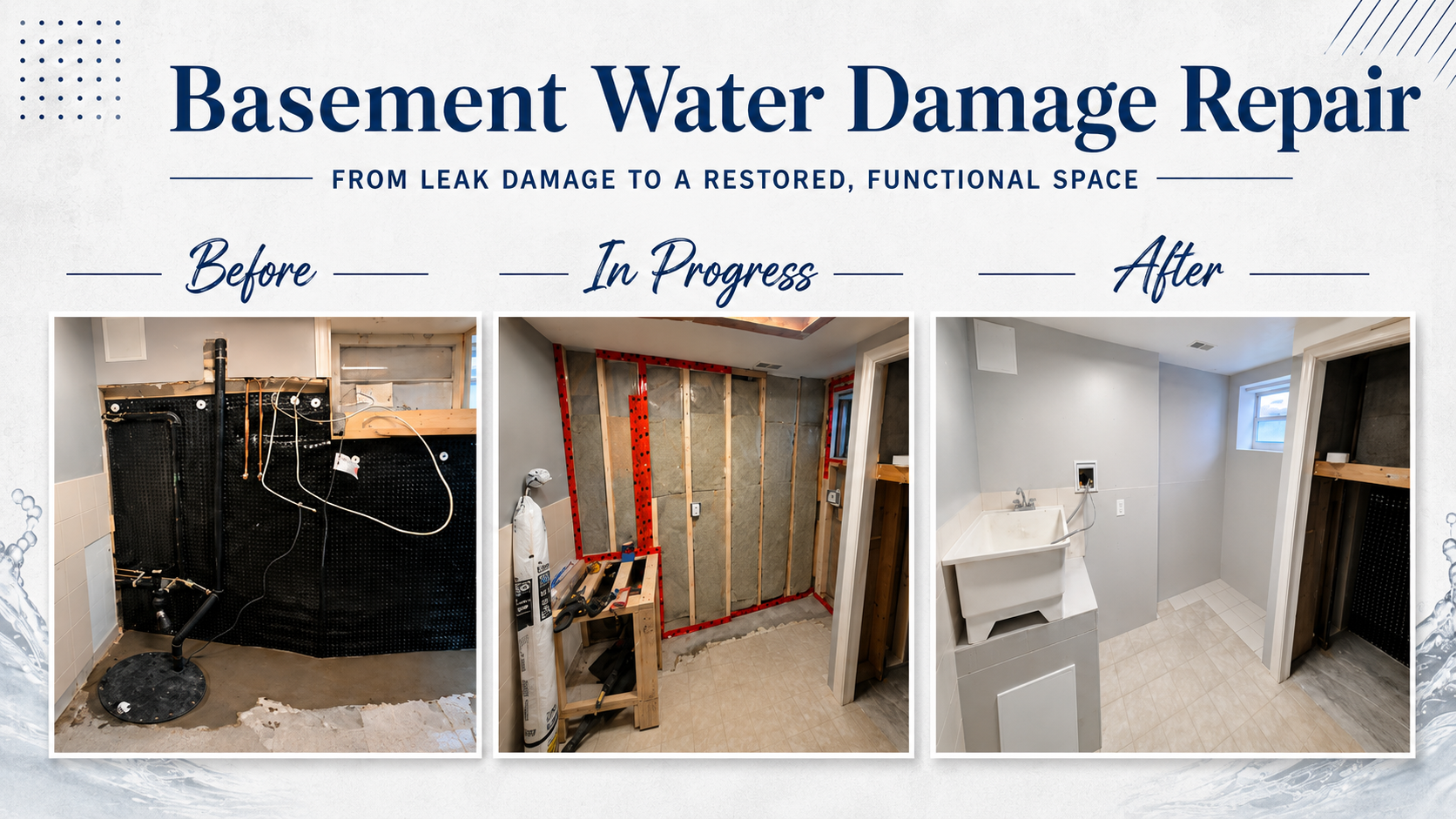 Basement Water Leak Repairs Completed This Week Near Jane and Dundas