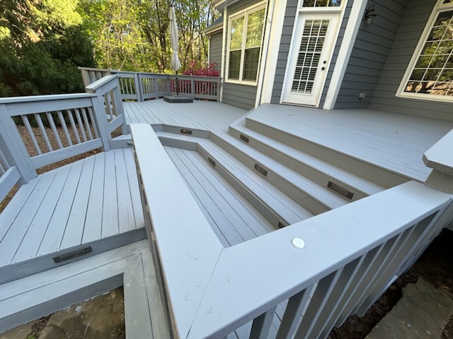 deck painting job completed in Evergreen, CO, by our deck repair team