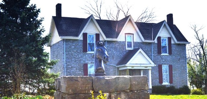Old Lexington Home With Horse Statue Out Front