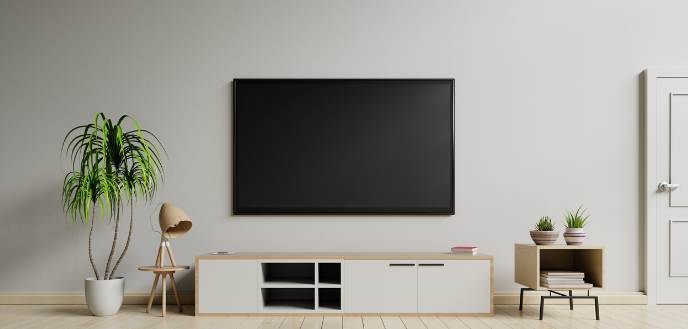 Flat-Screen Television Installed by Handyman Professional in a Well-Decorated Room