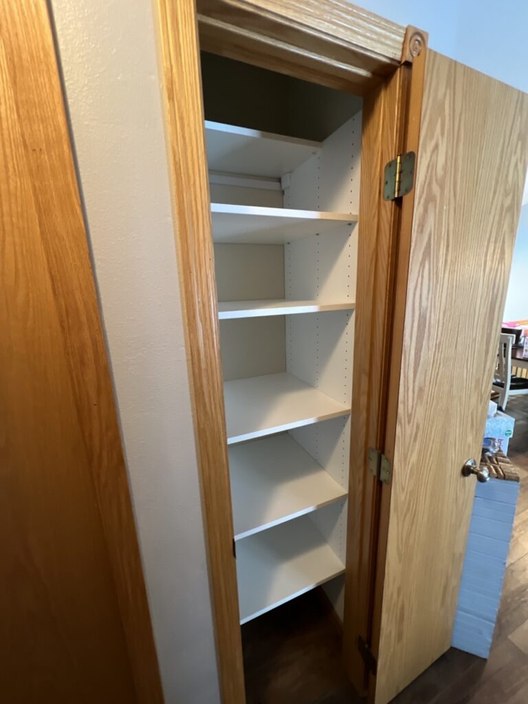 new custom pantry shelves installed by our craftsmen in Denton, NE