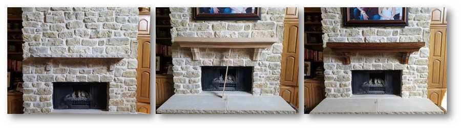 fireplace remodel_custom wood mantle