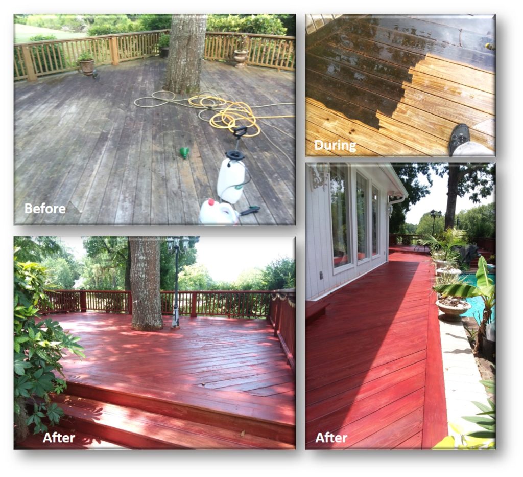 Deck Clean and Stain_before and after