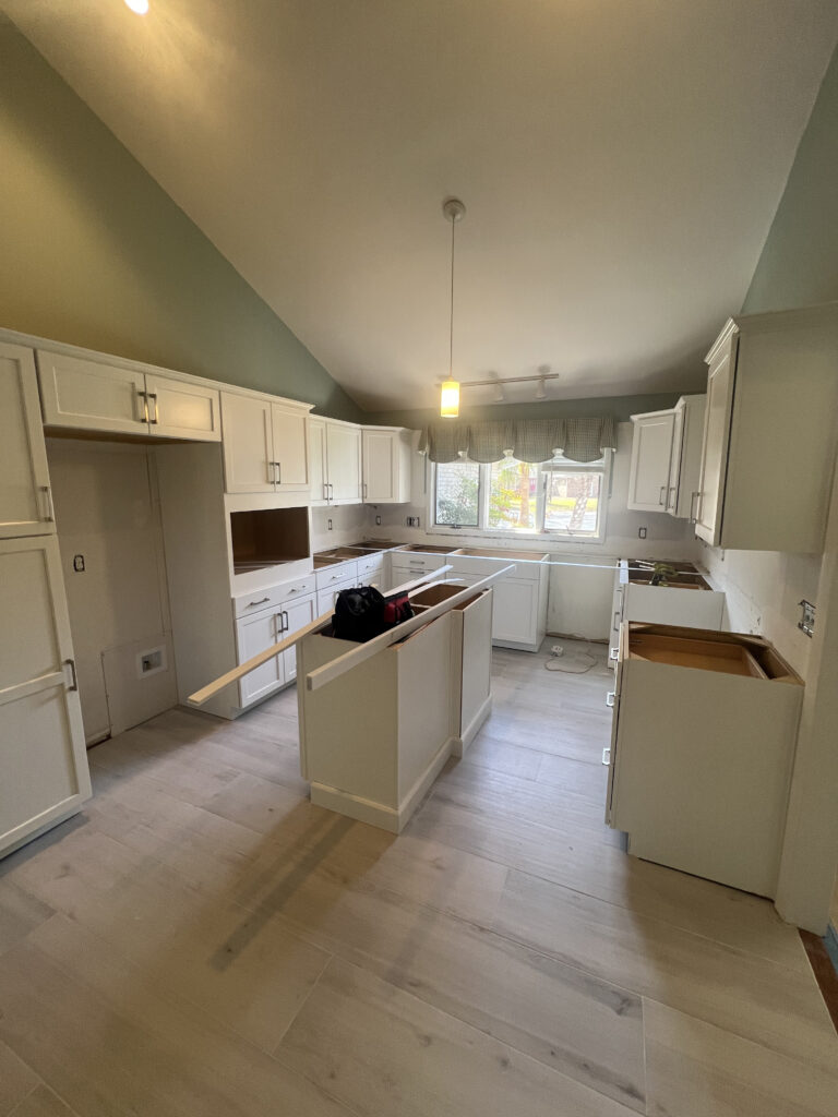 kitchen remodel in progress in West Ashley, SC, carried out by our remodeling craftsmen