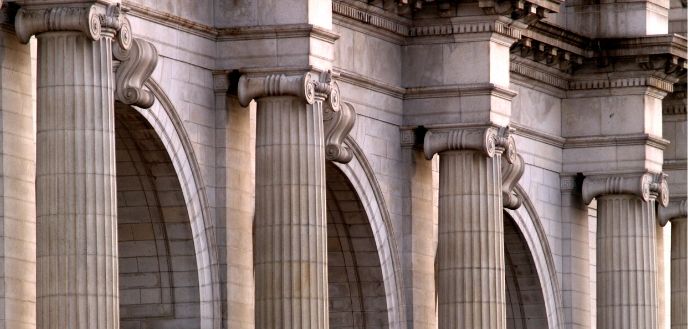 Columns at Union Station and Arches in Washington, DC