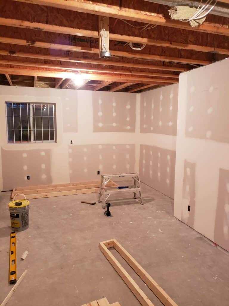 basement remodel progress