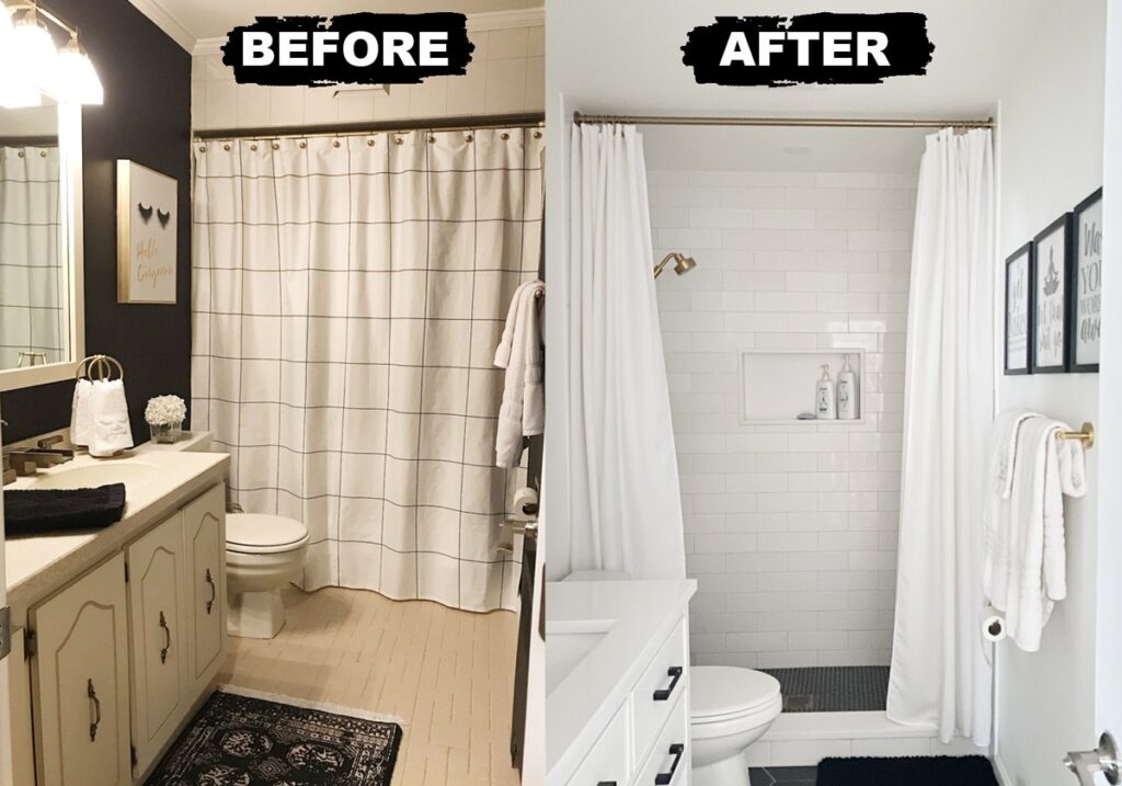 Handyman Connection of Pasadena - Shower Remodel Before & After