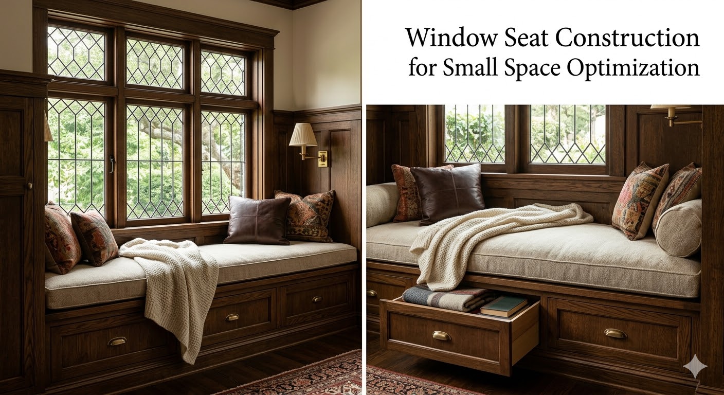 Handyman Connection window seat construction in an Altadena home near the 210 freeway.