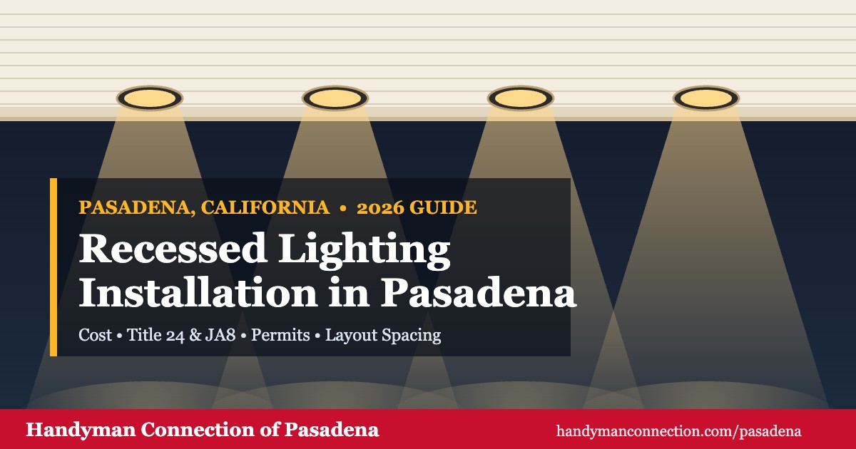 Recessed lighting installed in a Pasadena Craftsman bungalow ceiling, illustrating 2026 recessed lighting installation cost and Title 24 requirements