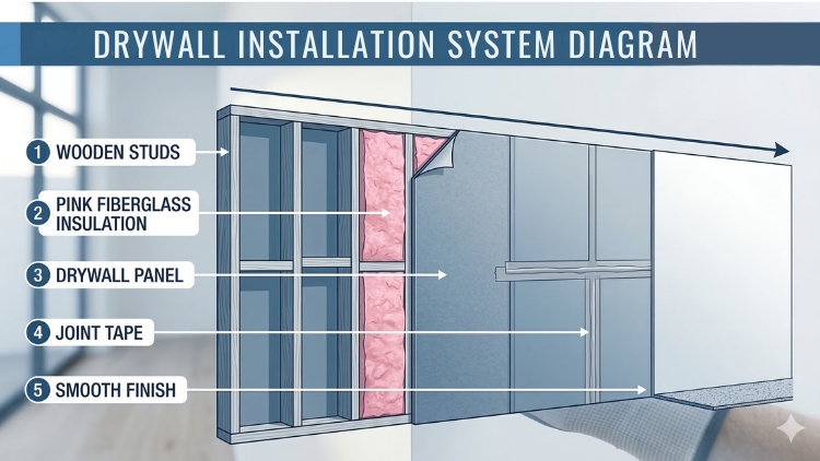 Drywall Installation System Diagram