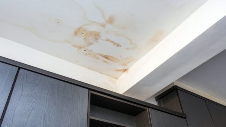 Roof leakage, water dameged ceiling roof and stain on ceiling