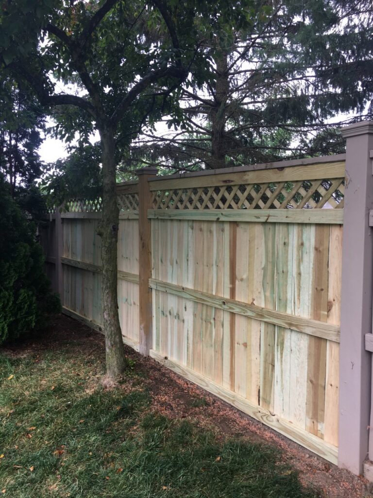 brand-new wooden fence installed by our craftsmen in Riverside, FL