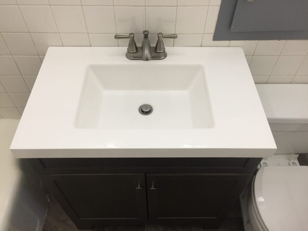 brand-new and modern sink installed by our handymen