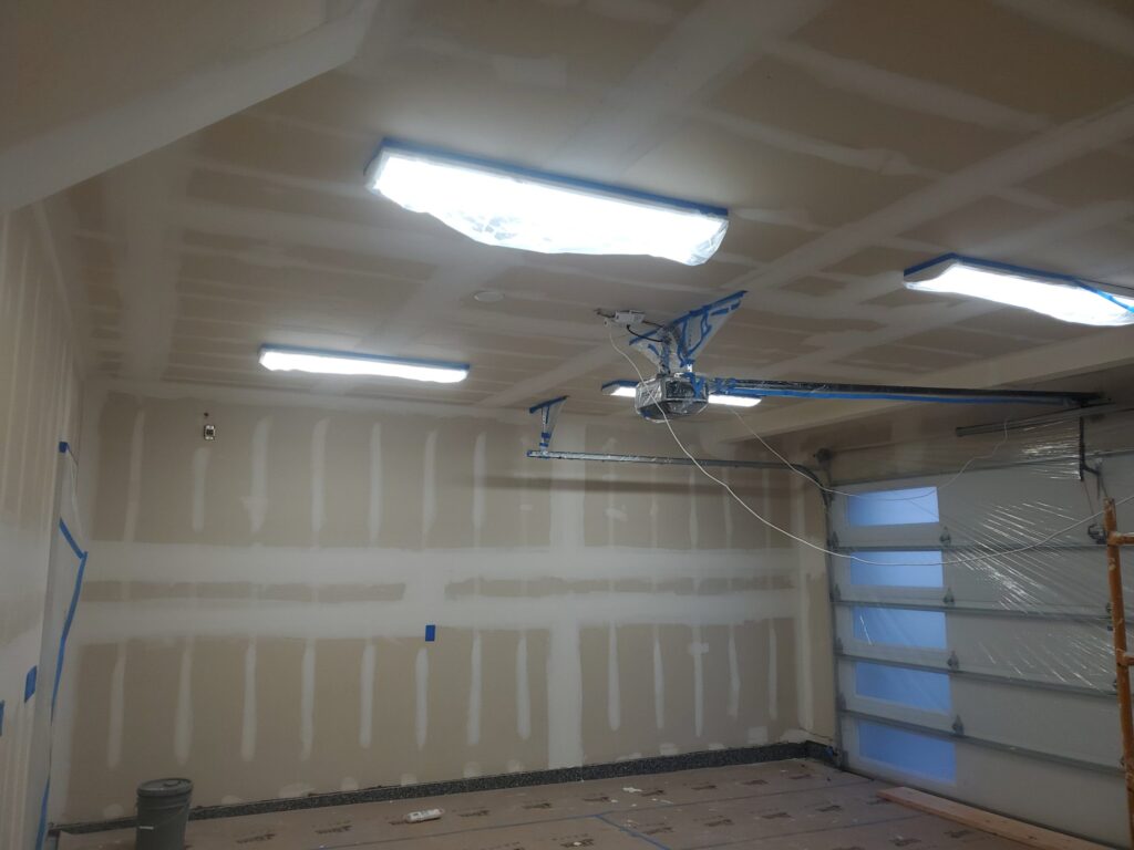 drywall installation project in progress for garage in Watkins, CO