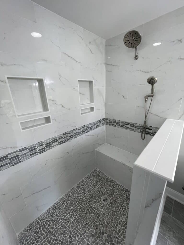 completed shower installation project in Tracy, CA