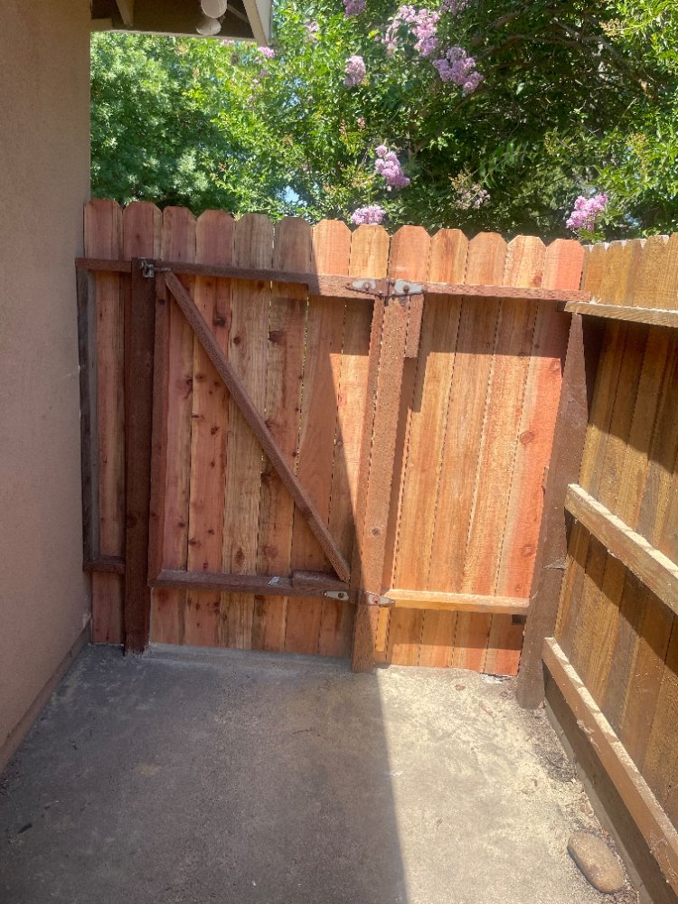 wooden fence gate installed in Manteca, CA