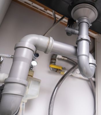 Sink Plumbing System Close Up