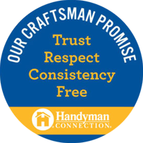 Craftsmans badge in blue and yellow