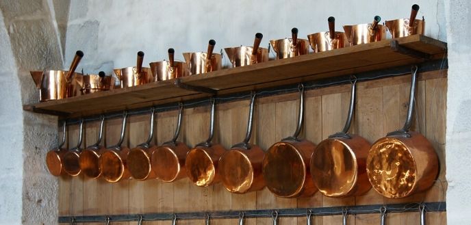 Hanging Pots and Pans in Small Kitchen